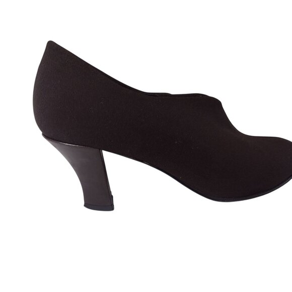 Thierry Rabotin Fabric Leather Chocolate Brown Heels 37 US 6.5 Office Designer - Picture 2 of 8